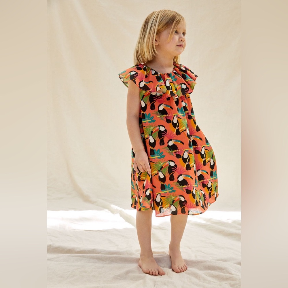 Farm Rio Toucans Kids Girls Dress (7-8)